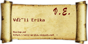 Váli Erika névjegykártya